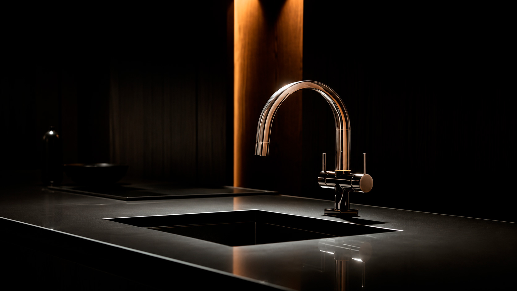 Contemporary bathroom with modern fixtures, sanitaryware and coordinated surface finishes.